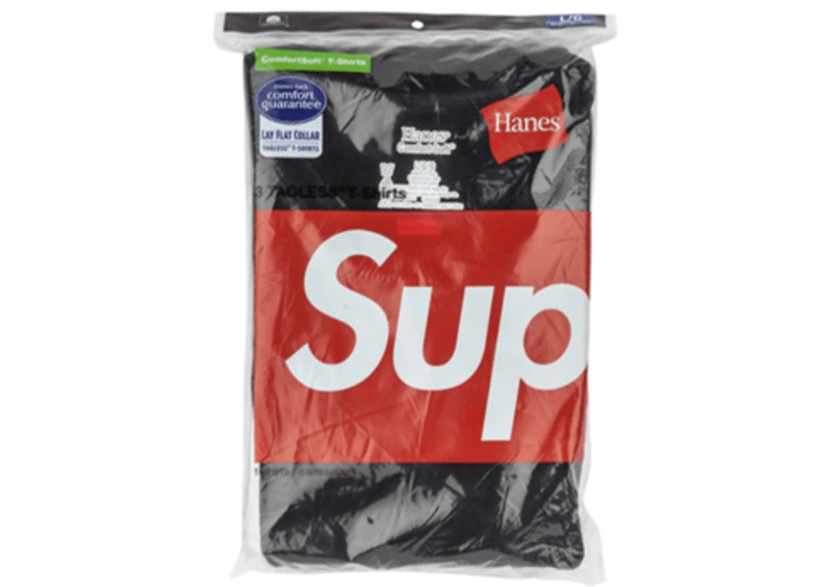 Supreme Hanes Tagless Tees (3 Pack) Black