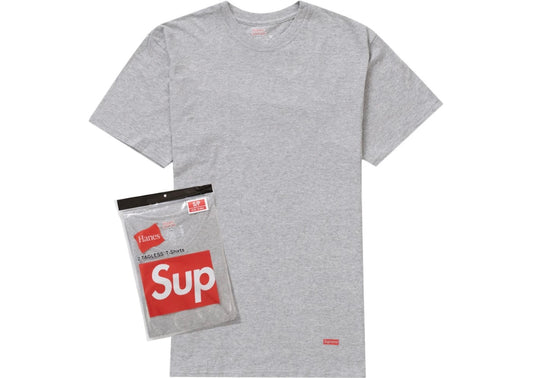 Supreme Hanes Tagless Tees (2 Pack) Heather Grey
