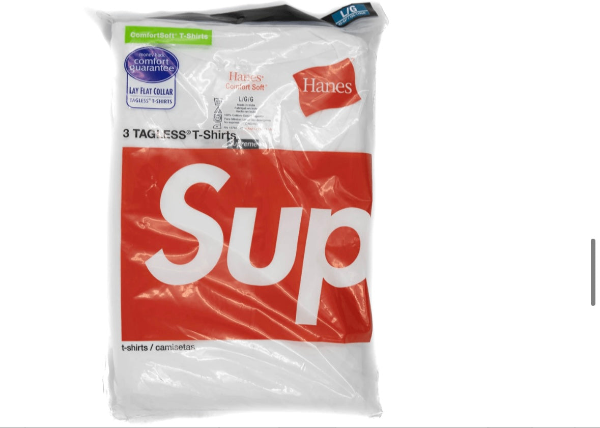 Supreme Hanes Tagless Tees (3 Pack) White
