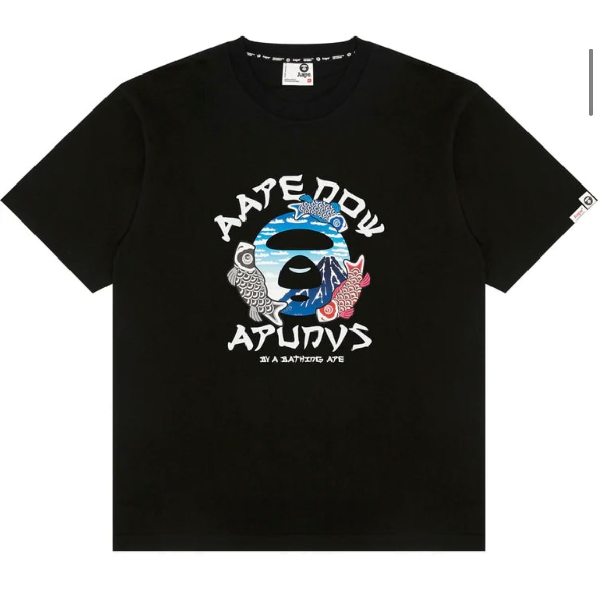 AAPE Now Moonface Logo Koi Fish Graphic Tee